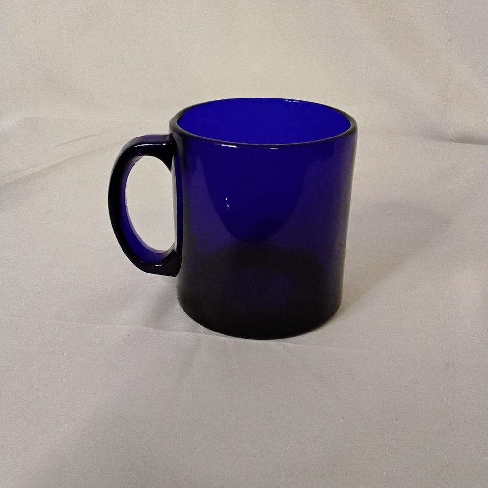Cobalt Blue Glass Mug 12oz Vintage Mug